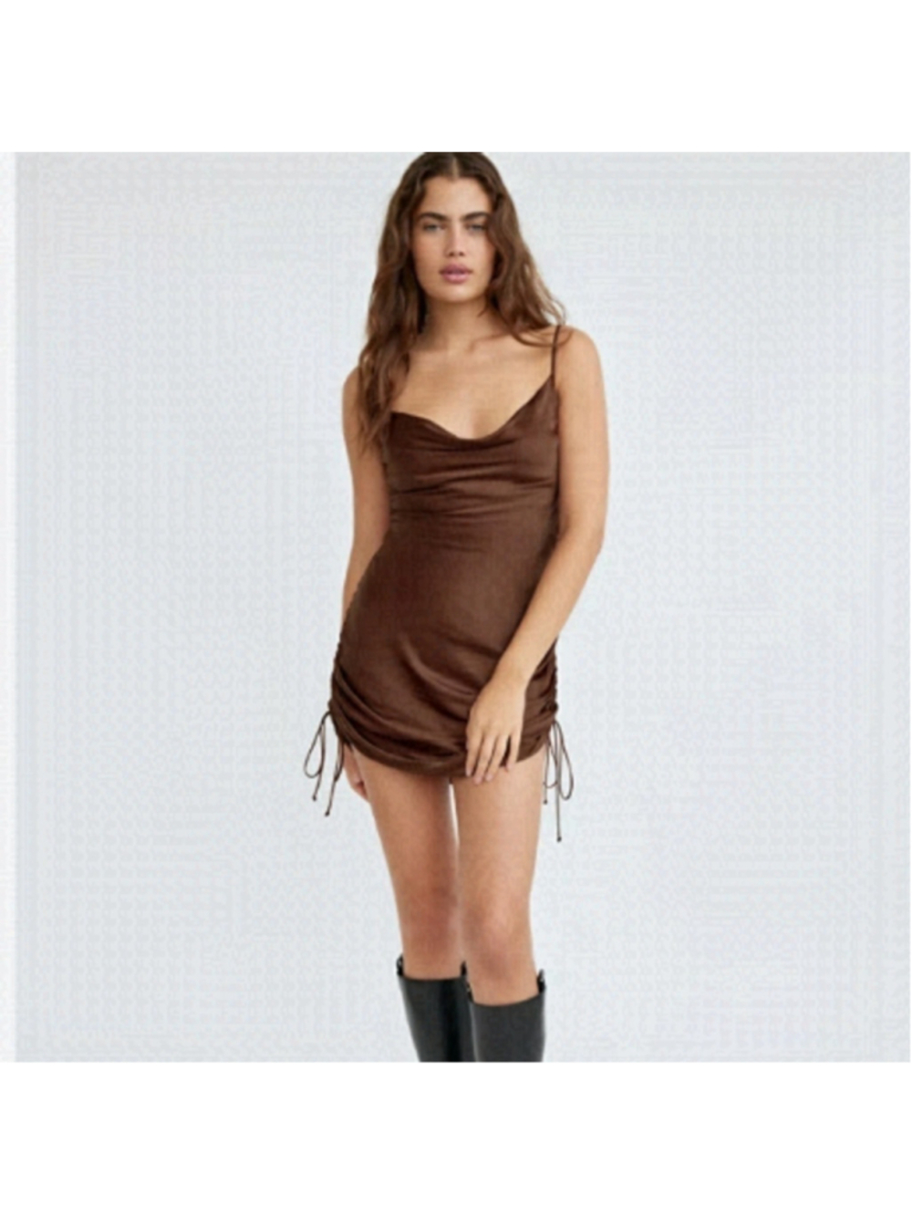 ARITZIA Wilfred the "Only" brown silky slip dress XS
